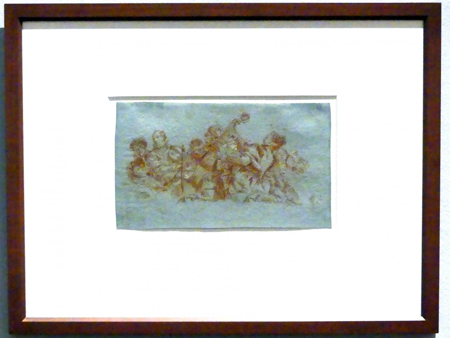 Giovanni Domenico Tiepolo (1743–1785), Gruppe von Musizierenden, Stuttgart, Staatsgalerie, Ausstellung "Tiepolo"  vom 11.10.2019 - 02.02.2020, Saal 8: Die Würzburger Residenz, 1752, Bild 2/3