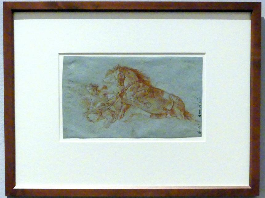 Giovanni Domenico Tiepolo (1743–1785), Hore ein Sonnenross am Zügel führend, Stuttgart, Staatsgalerie, Ausstellung "Tiepolo"  vom 11.10.2019 - 02.02.2020, Saal 8: Die Würzburger Residenz, 1753, Bild 2/3