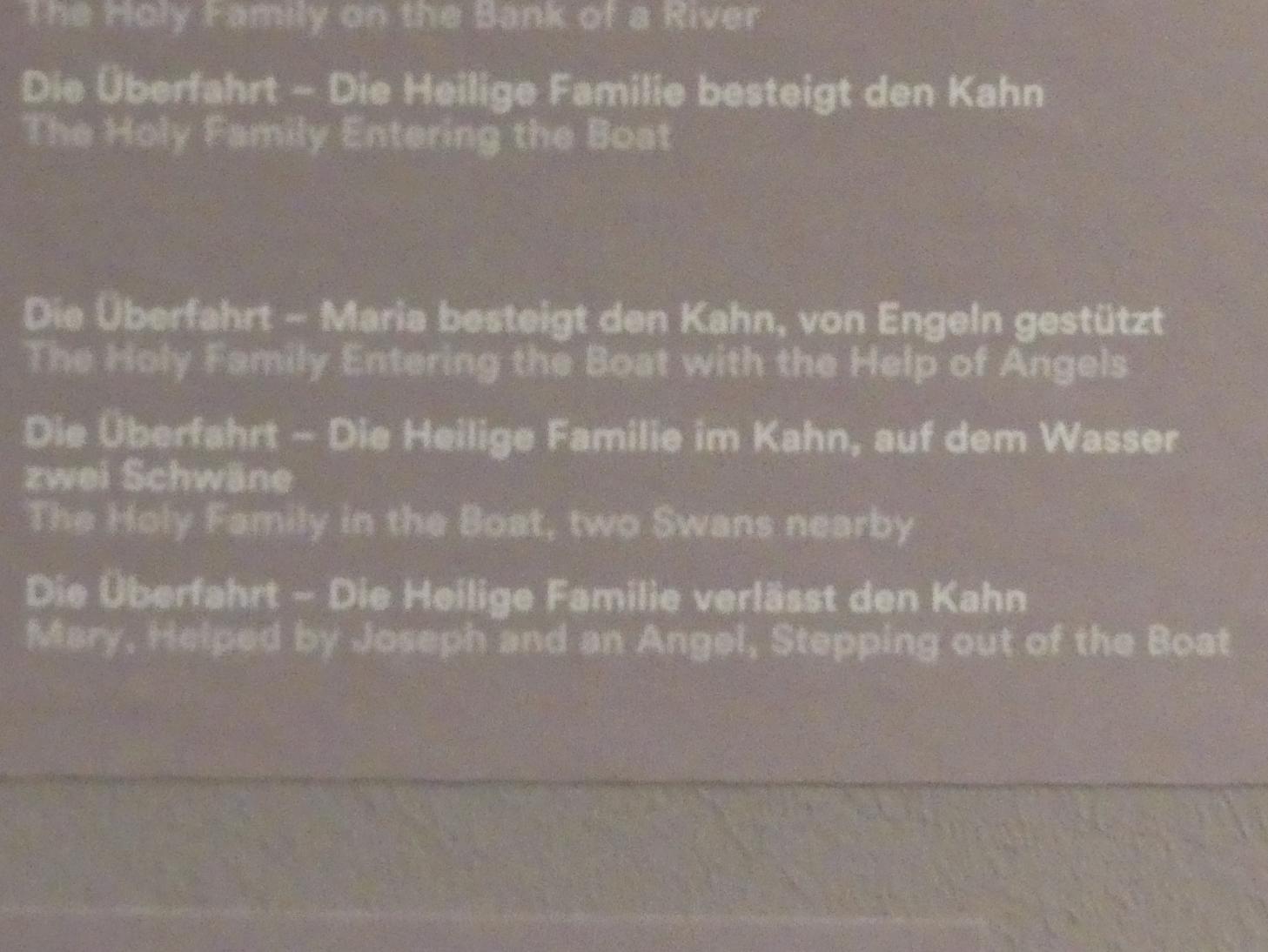 Giovanni Domenico Tiepolo (1743–1785), Die Überfahrt - Die Heilige Familie verlässt den Kahn, Stuttgart, Staatsgalerie, Ausstellung "Tiepolo"  vom 11.10.2019 - 02.02.2020, Saal 10: Späte Werke, 1753, Bild 3/3