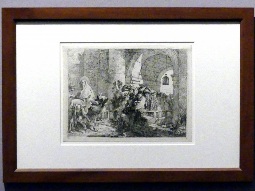 Giovanni Domenico Tiepolo (1743–1785), Der Einzug in die Stadt, Stuttgart, Staatsgalerie, Ausstellung "Tiepolo"  vom 11.10.2019 - 02.02.2020, Saal 10: Späte Werke, 1753, Bild 2/3