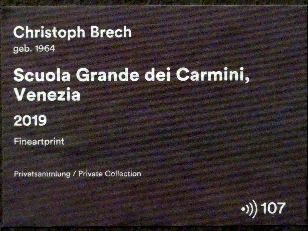 Christoph Brech (2008–2019), Scuola Grande dei Carmini, Venezia, Stuttgart, Staatsgalerie, Ausstellung "Tiepolo"  vom 11.10.2019 - 02.02.2020, Saal 11: Christoph Brech, 2019, Bild 2/2