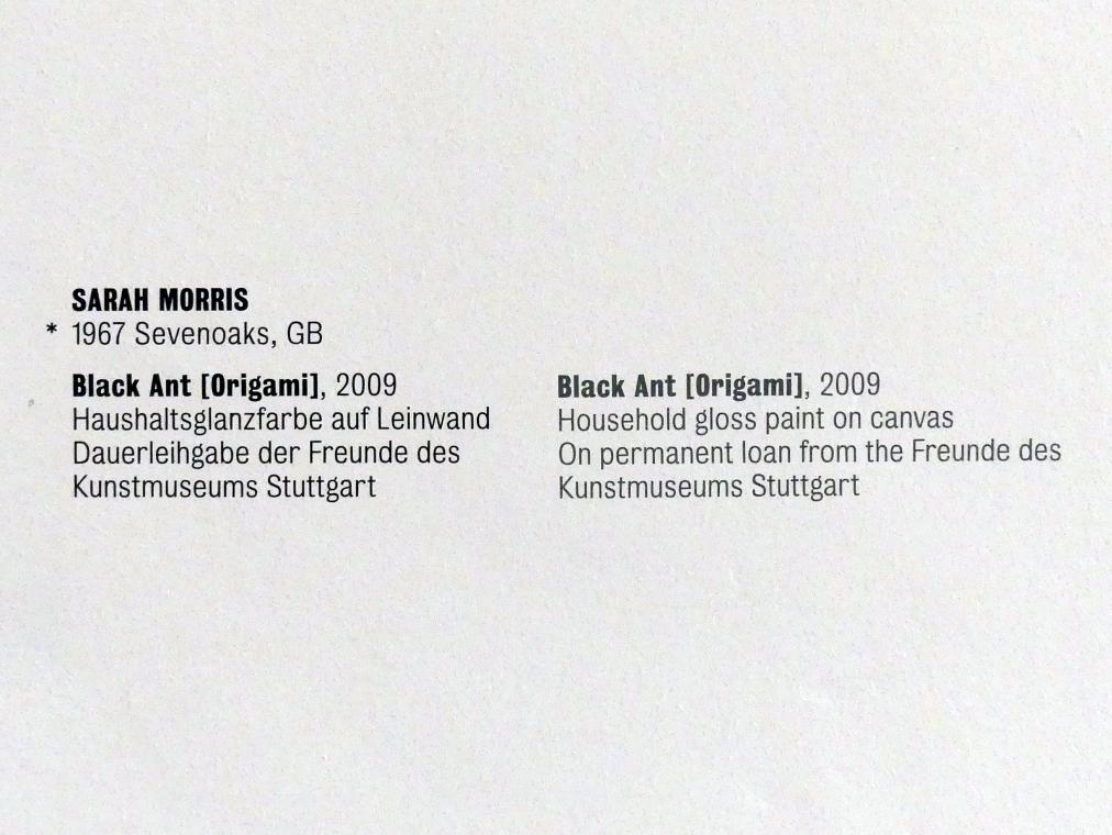 Sarah Morris (1996–2017), Black Ant [Origami], Stuttgart, Kunstmuseum, Gang, 2009, Bild 2/2