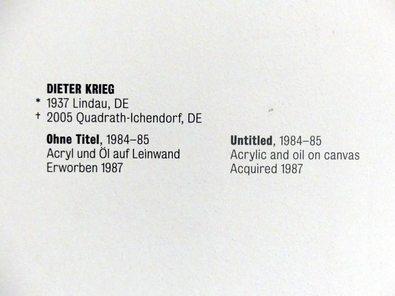 Dieter Krieg (1970–1995), Ohne Titel, Stuttgart, Kunstmuseum, Gang, 1984–1985, Bild 2/2