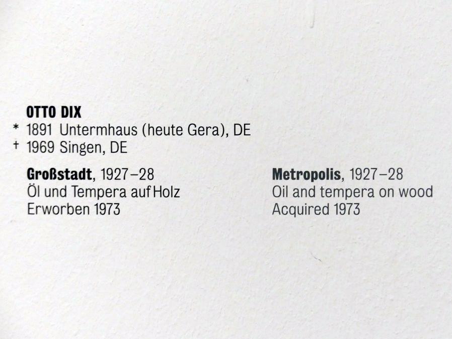 Otto Dix (1913–1949), Großstadt, Stuttgart, Kunstmuseum, Saal 3, 1927–1928, Bild 5/5