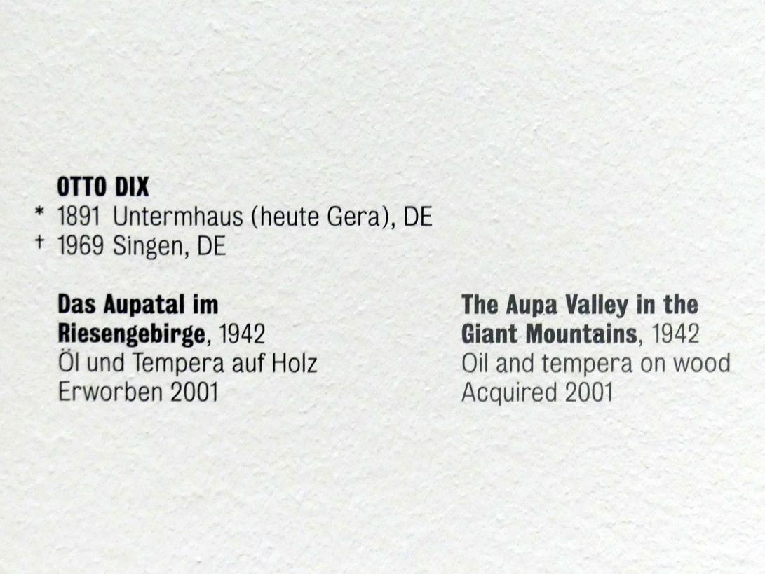 Otto Dix (1913–1949), Das Aupatal im Riesengebirge, Stuttgart, Kunstmuseum, Saal 4, 1942, Bild 2/2