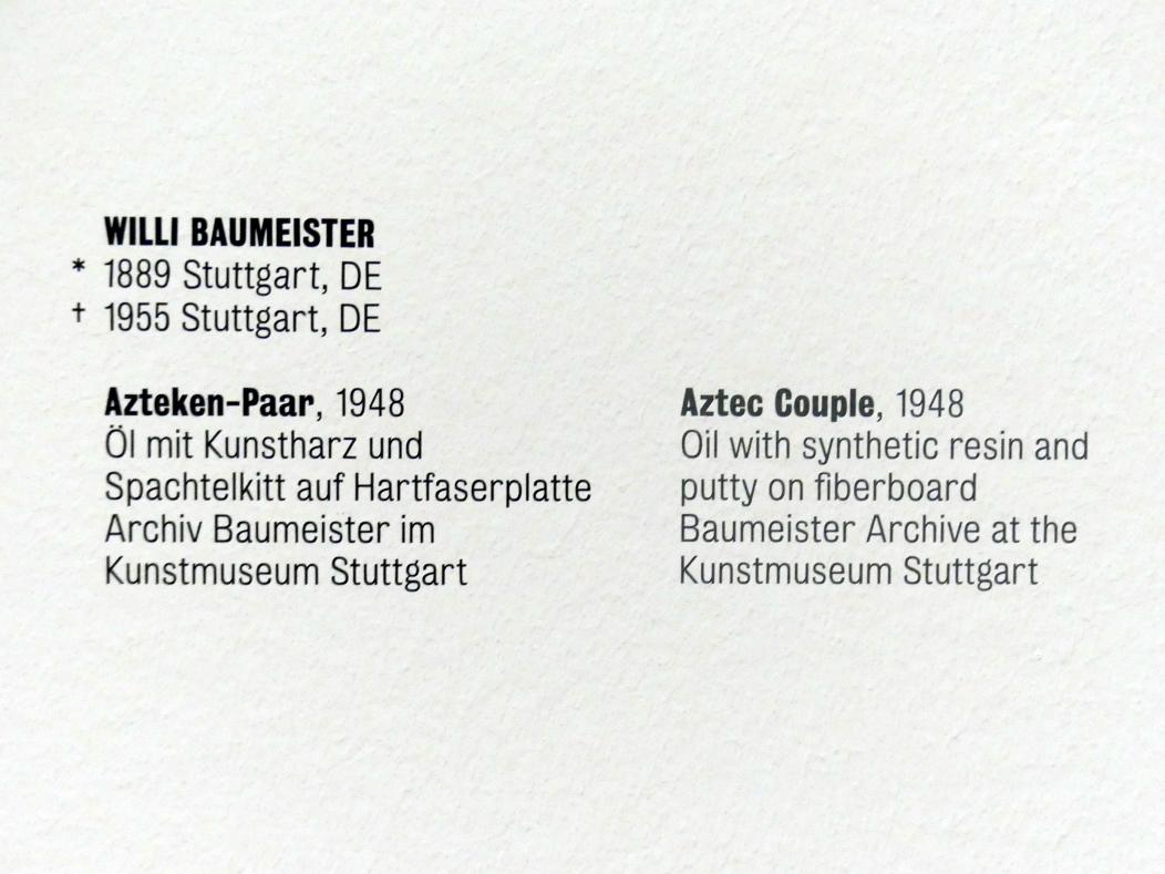 Willi Baumeister (1913–1955), Azteken-Paar, Stuttgart, Kunstmuseum, Saal 5, 1948, Bild 2/2