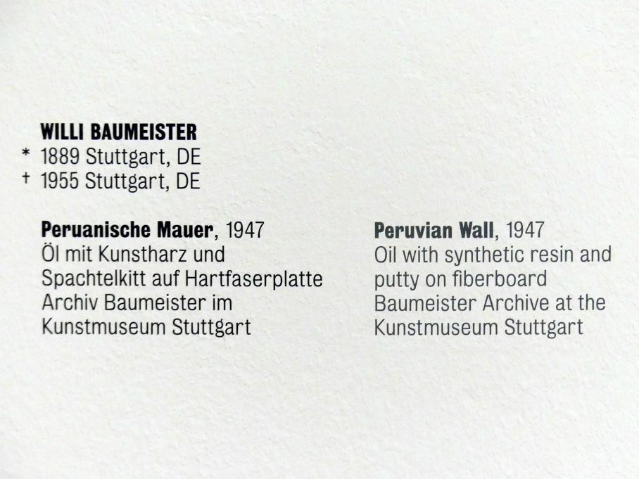 Willi Baumeister (1913–1955), Peruanische Mauer, Stuttgart, Kunstmuseum, Saal 5, 1947, Bild 2/2