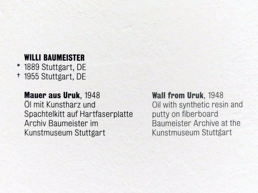 Willi Baumeister (1913–1955), Mauer aus Uruk, Stuttgart, Kunstmuseum, Saal 5, 1948, Bild 2/2