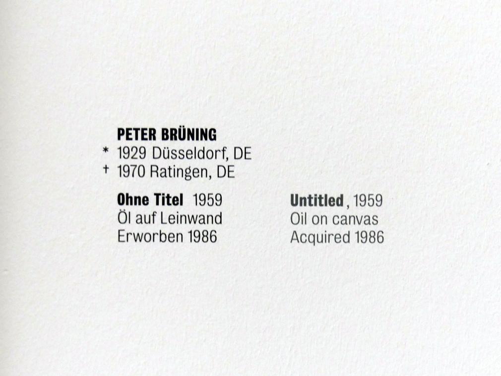 Peter Brüning (1958–1959), Ohne Titel, Stuttgart, Kunstmuseum, Saal 7, 1959, Bild 2/2