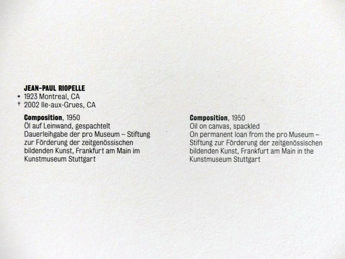 Jean-Paul Riopelle (1950–1959), Composition, Stuttgart, Kunstmuseum, Saal 7, 1950, Bild 2/2