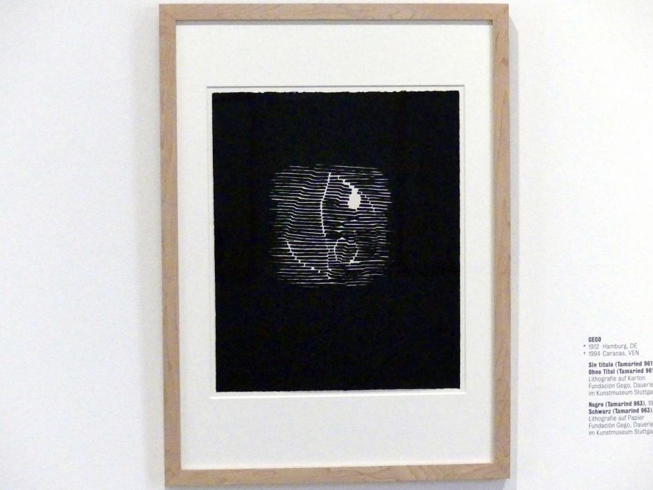 Gego (Gertrud Louise Goldschmidt) (1958–1990), Schwarz (Tamarind 963), Stuttgart, Kunstmuseum, Saal 8, 1963, Bild 2/3