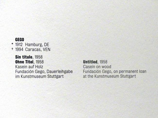 Gego (Gertrud Louise Goldschmidt) (1958–1990), Ohne Titel, Stuttgart, Kunstmuseum, Saal 8, 1958, Bild 2/2