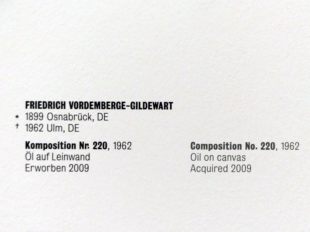 Friedrich Vordemberge-Gildewart (1927–1962), Komposition Nr. 220, Stuttgart, Kunstmuseum, Saal 9, 1962, Bild 2/2