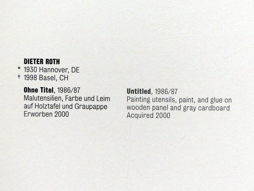 Dieter Roth (1965–1993), Ohne Titel, Stuttgart, Kunstmuseum, Saal 18, 1986–1987, Bild 2/2