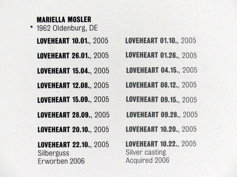 Mariella Mosler (2005), Loveheart 15.04., Stuttgart, Kunstmuseum, Saal 18, 2005, Bild 2/2