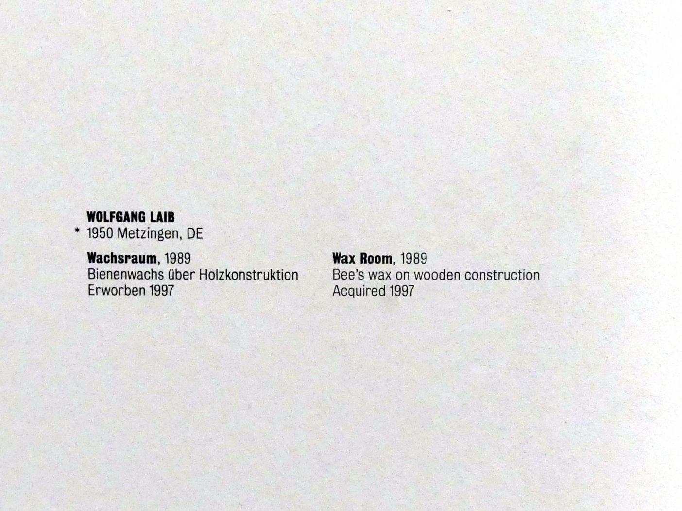 Wolfgang Laib (1984–1990), Wachsraum, Stuttgart, Kunstmuseum, Saal 19, 1989, Bild 3/3