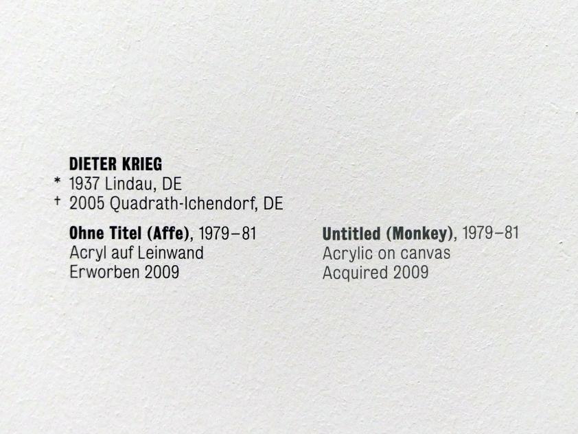 Dieter Krieg (1970–1995), Ohne Titel (Affe), Stuttgart, Kunstmuseum, Saal 20, 1979–1981, Bild 2/2
