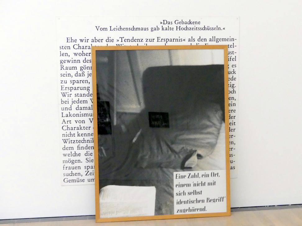 Joseph Kosuth (1965–1990), O.&A./F.!D.! (To I.K. and G.F.), Stuttgart, Kunstmuseum, Saal 22, 1987