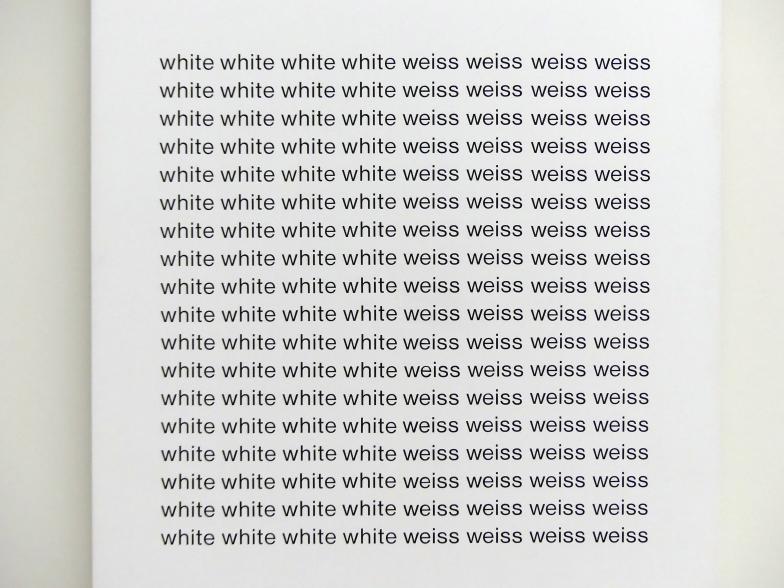 Heinz Gappmayr (1991–1997), white weiss, Stuttgart, Kunstmuseum, Saal 22, 1997, Bild 2/3