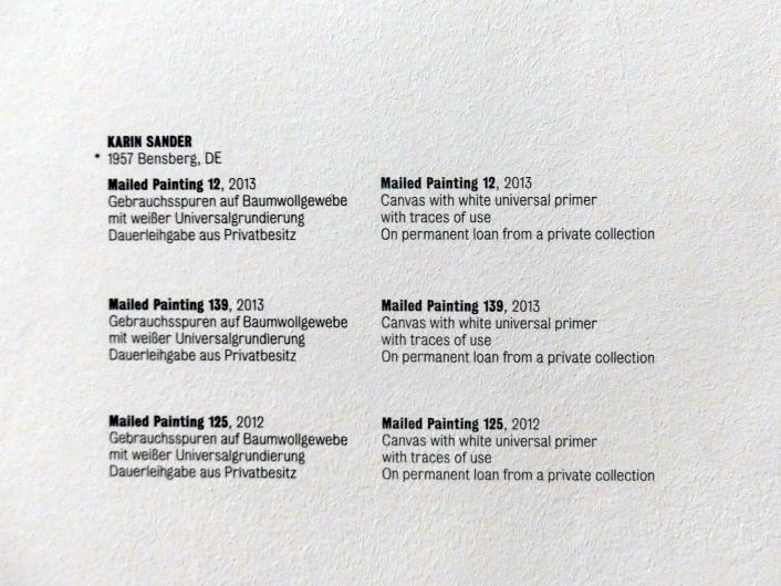 Karin Sander (2012–2014), Mailed Painting 12, Stuttgart, Kunstmuseum, Saal 23, 2013, Bild 2/2