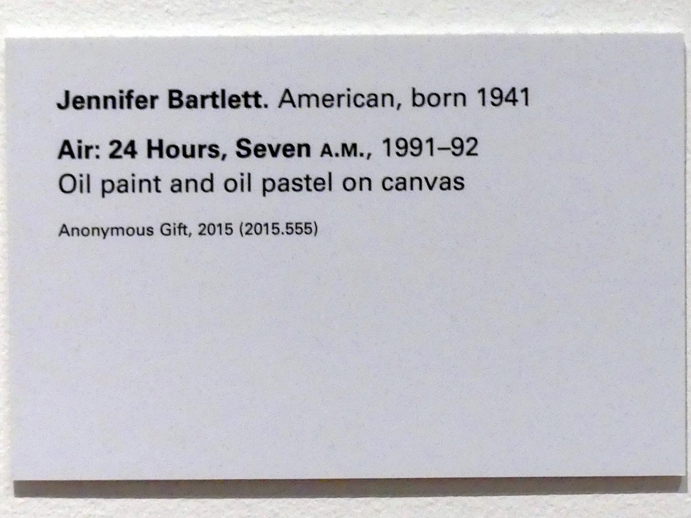 Jennifer Bartlett (1991), Air: 24 Hours, Seven A.M. - Luft: 24 Stunden, Sieben Uhr, New York, Metropolitan Museum of Art (Met), Saal 915, 1991–1992, Bild 2/2
