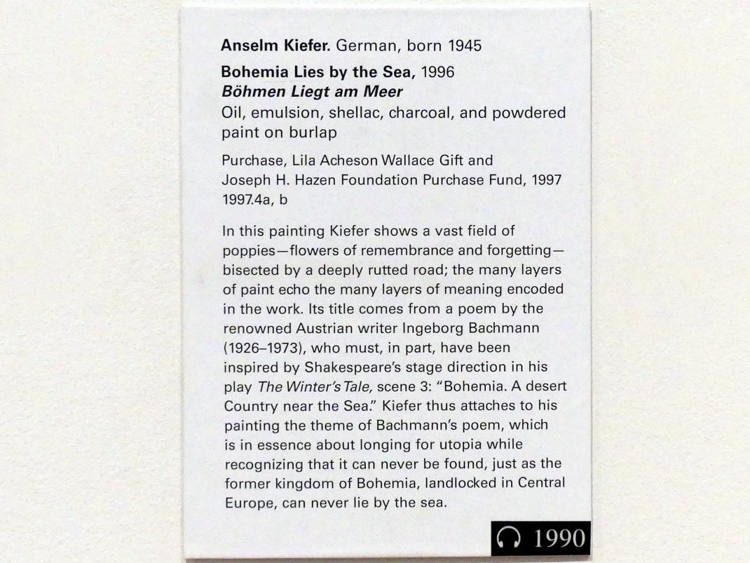 Anselm Kiefer (1969–2020), Böhmen liegt am Meer, New York, Metropolitan Museum of Art (Met), Saal 915, 1996, Bild 2/2