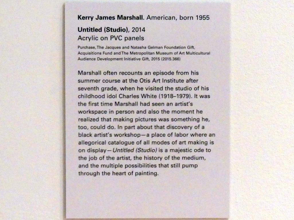 Kerry James Marshall (2014), Ohne Titel (Studio), New York, Metropolitan Museum of Art (Met), Saal 915, 2014, Bild 2/2