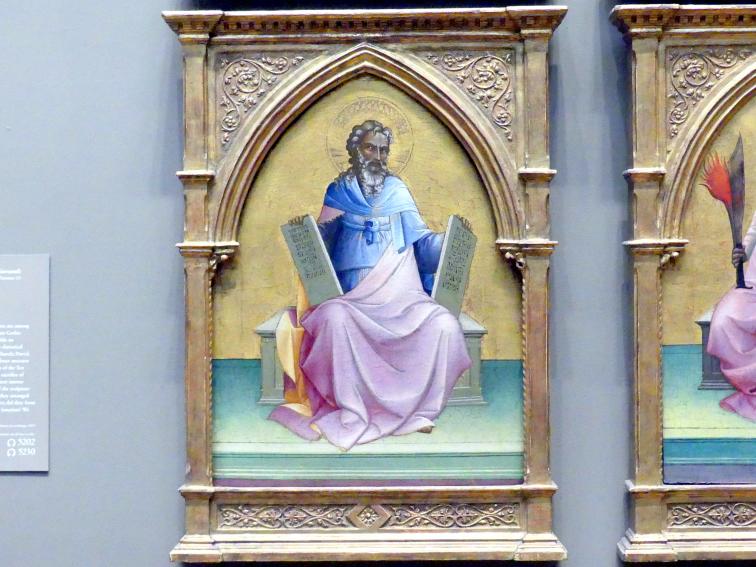 Lorenzo Monaco (Piero di Giovanni) (1387–1415), Noah, David, Moses und Abraham, New York, Metropolitan Museum of Art (Met), Saal 644, um 1408–1410, Bild 4/6