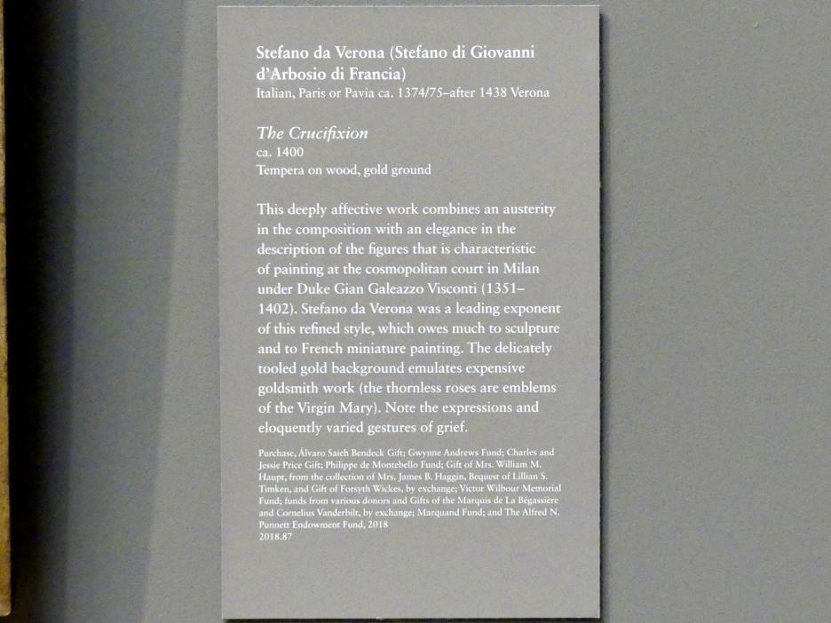 Stefano da Verona (Stefano di Giovanni) (1400), Kreuzigung, New York, Metropolitan Museum of Art (Met), Saal 644, um 1400, Bild 2/2