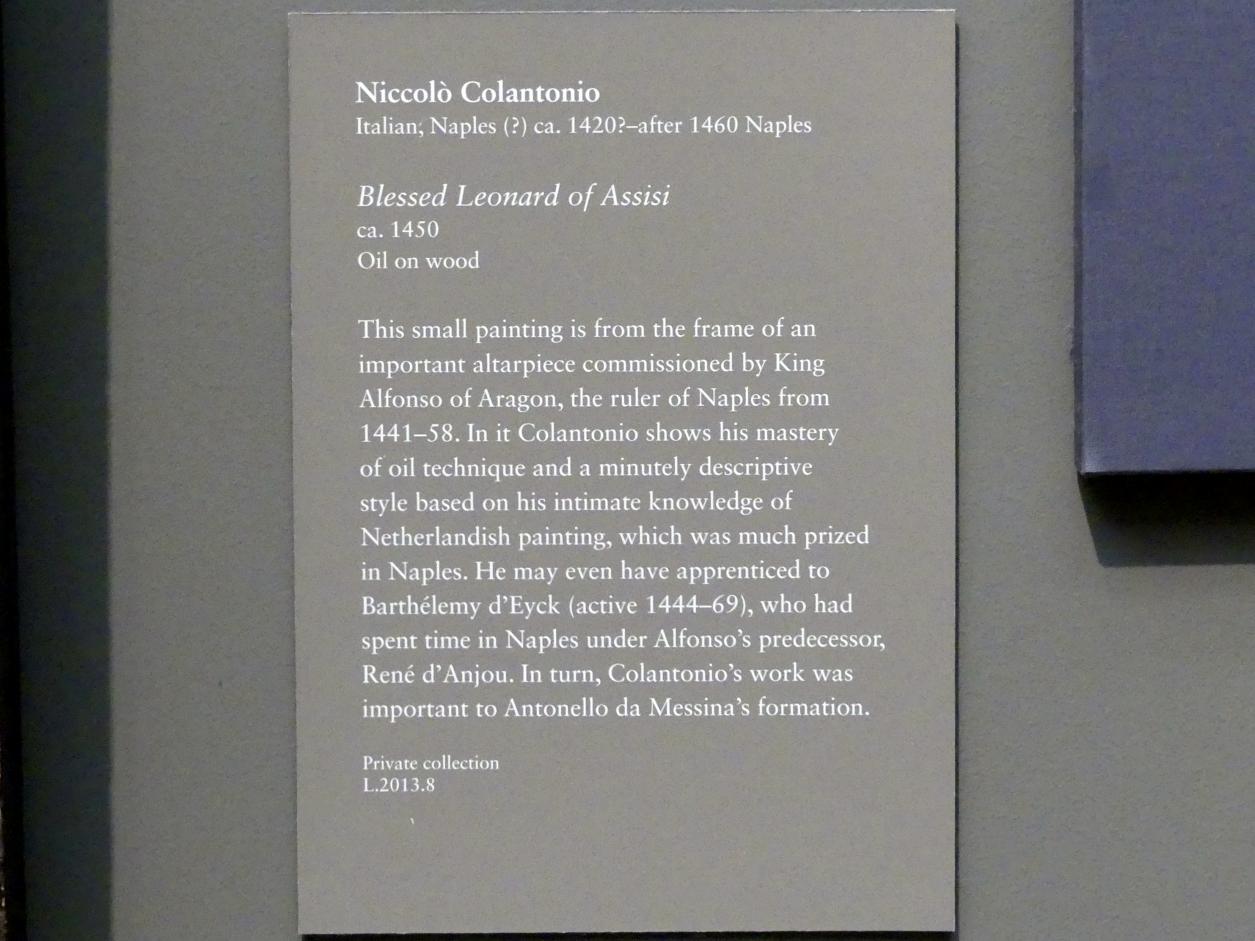 Colantonio (Niccolò Antonio ) (1450), Bruder Leonhard von Assisi, New York, Metropolitan Museum of Art (Met), Saal 641, um 1450, Bild 2/2