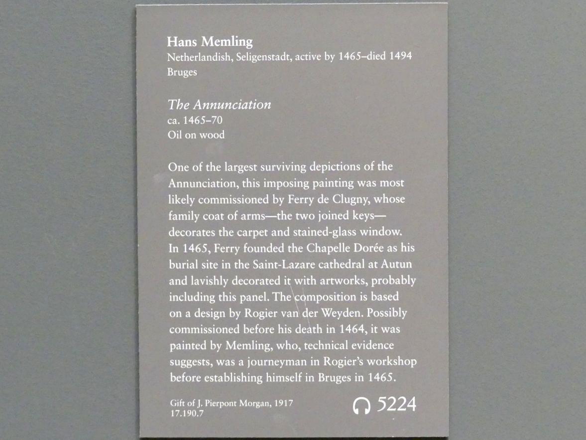 Hans Memling: Mariä Verkündigung, um 1465 - 1470, Bild 2/2