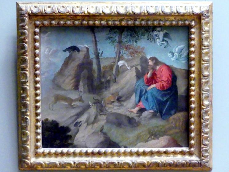 Alessandro Bonvicino (Moretto) (1517–1554), Christus in der Wildnis, New York, Metropolitan Museum of Art (Met), Saal 642, um 1515–1520