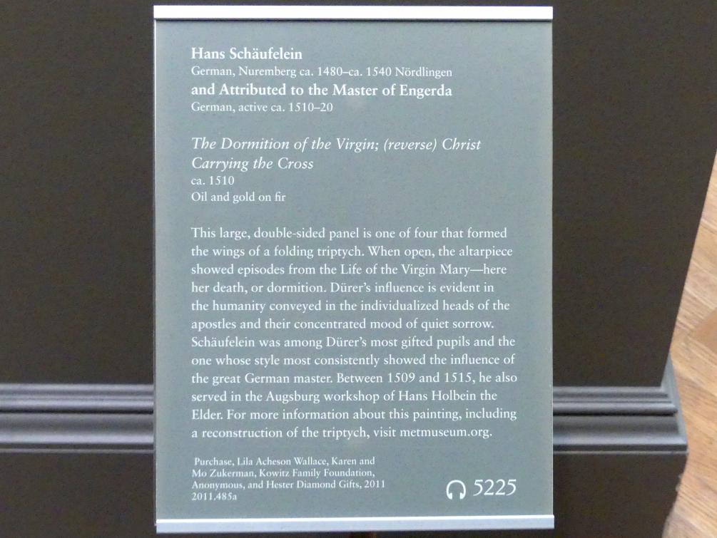 Hans Schäufelein (1503–1531), Mariä Himmelfahrt, New York, Metropolitan Museum of Art (Met), Saal 643, um 1510, Bild 2/2