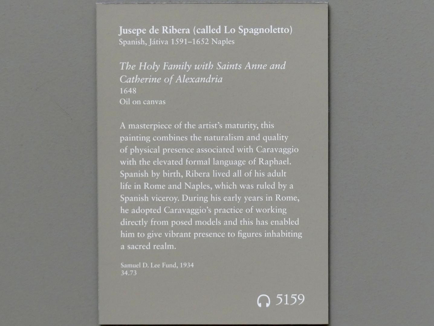 Jusepe de Ribera (1607–1650), Heilige Familie mit den heiligen Anna und Katharina von Alexandrien, New York, Metropolitan Museum of Art (Met), Saal 637, 1648, Bild 2/2