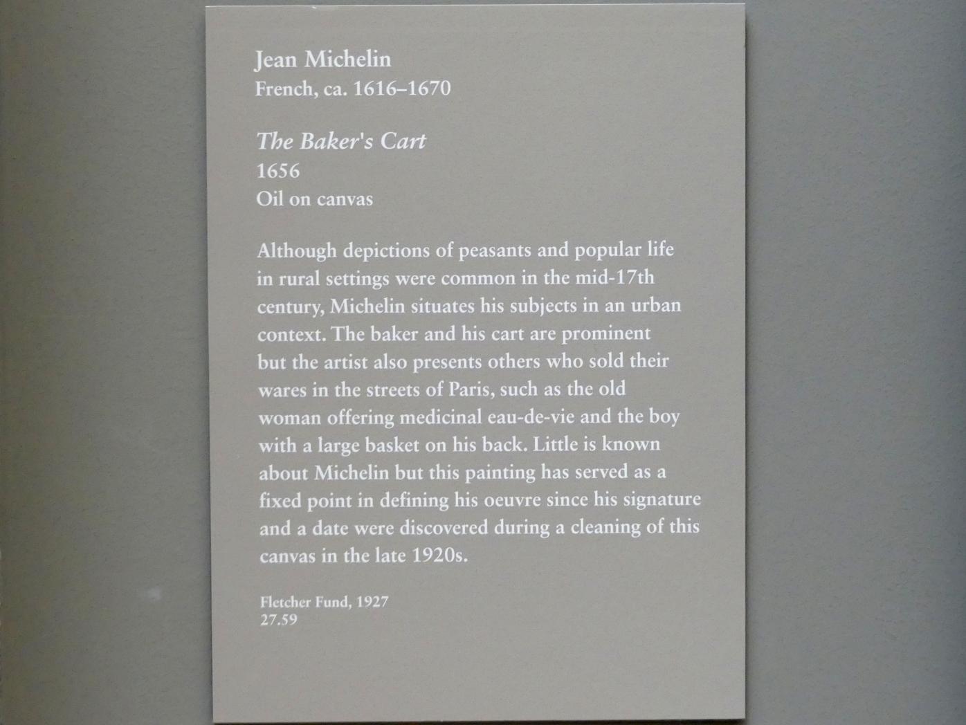 Jean Michelin (1654–1656), Der Bäckerwagen, New York, Metropolitan Museum of Art (Met), Saal 634, 1656, Bild 2/2