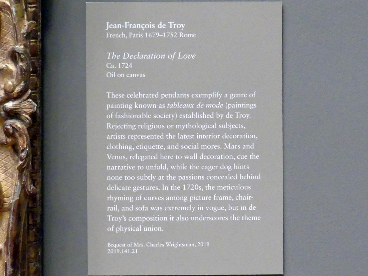 Jean François de Troy (1700–1745), Die Liebeserklärung, New York, Metropolitan Museum of Art (Met), Saal 632, um 1724, Bild 2/2