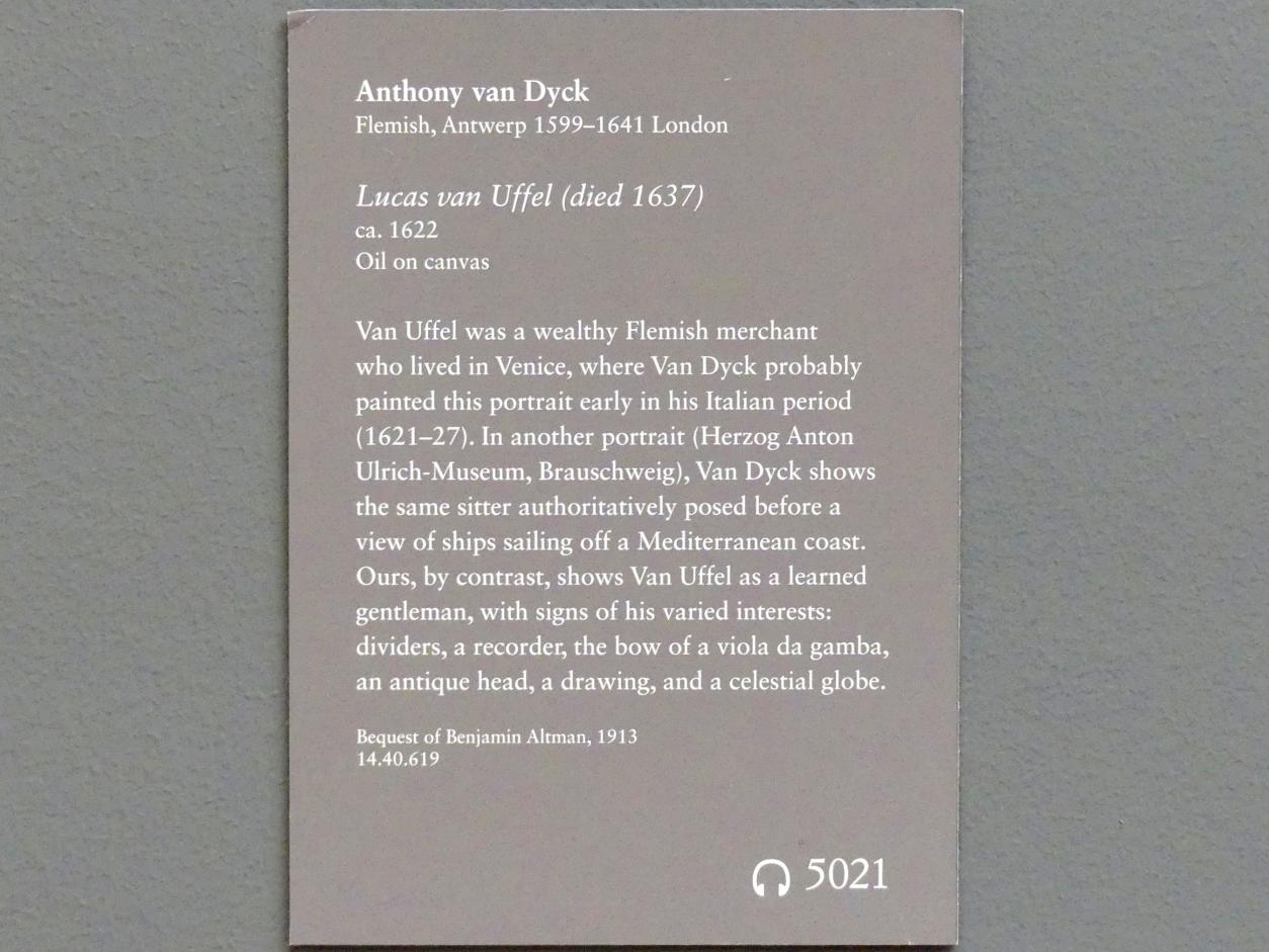 Anthonis (Anton) van Dyck (1614–1641), Lucas van Uffelen (1586-1637), New York, Metropolitan Museum of Art (Met), Saal 628, um 1622, Bild 2/2