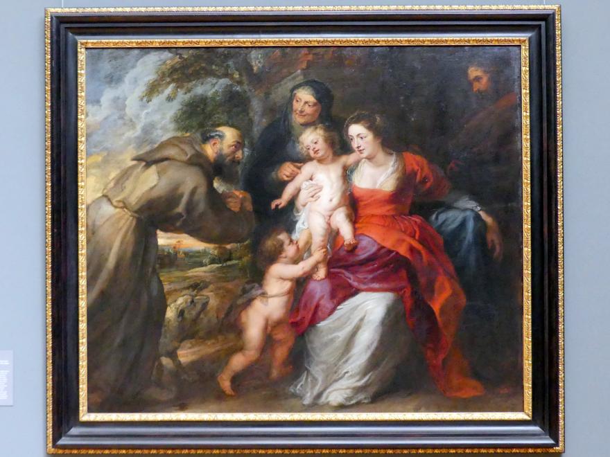 Peter Paul Rubens (1598–1650), Die Heilige Familie mit den hll. Franz von Assisi, Anna und dem Johannesknaben, New York, Metropolitan Museum of Art (Met), Saal 628, um 1630–1635