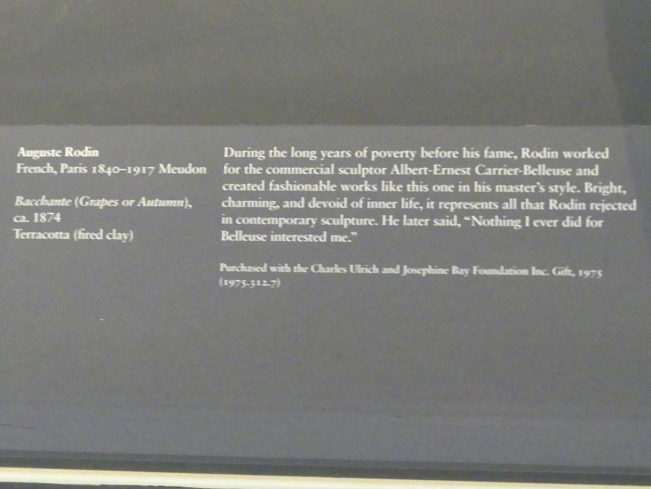 Auguste Rodin (1863–1917), Bacchantin (Trauben oder Herbst), New York, Metropolitan Museum of Art (Met), Saal 800, um 1874, Bild 2/2