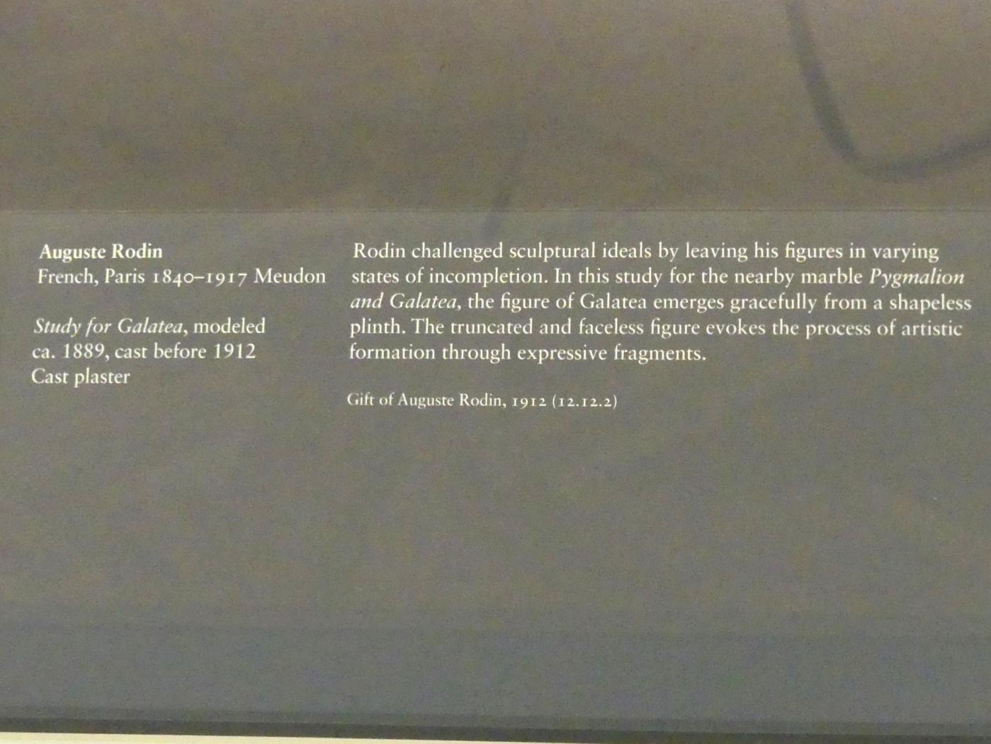 Auguste Rodin (1863–1917), Studie für Galateia, New York, Metropolitan Museum of Art (Met), Saal 800, um 1889, Bild 2/2