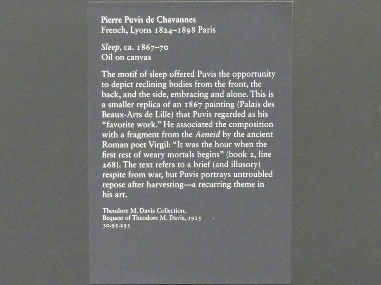 Pierre Puvis de Chavannes (1850–1891), Der Schlaf, New York, Metropolitan Museum of Art (Met), Saal 800, um 1867–1870, Bild 2/2