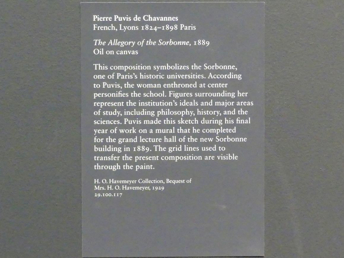 Pierre Puvis de Chavannes (1850–1891), Allegorie von der Sorbonne, New York, Metropolitan Museum of Art (Met), Saal 800, 1889, Bild 2/2