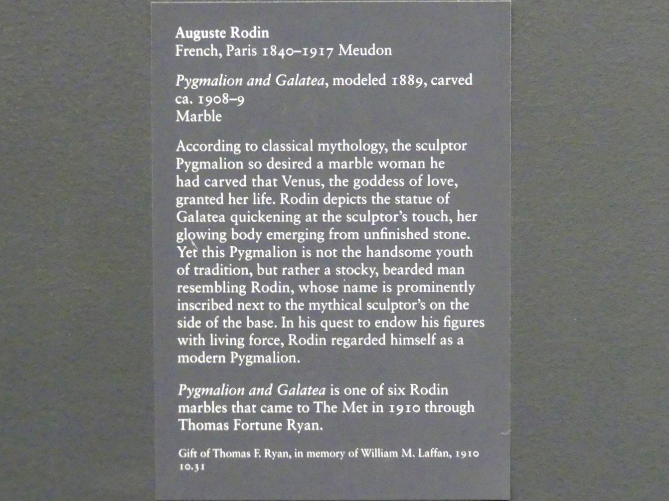 Auguste Rodin (1863–1917), Pygmalion und Galatea, New York, Metropolitan Museum of Art (Met), Saal 800, um 1908–1909, Bild 5/5