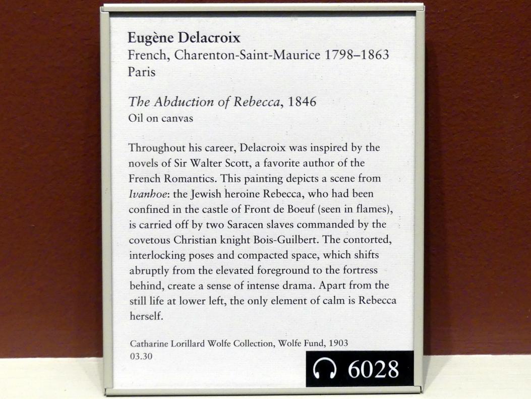 Eugène Delacroix (1820–1862), Raub der Rebekka, New York, Metropolitan Museum of Art (Met), Saal 801, 1846, Bild 2/2