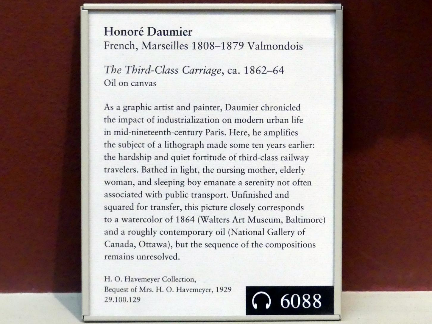 Honoré Daumier (1840–1868), Der Wagen der dritten Klasse, New York, Metropolitan Museum of Art (Met), Saal 802, um 1862–1864, Bild 2/2