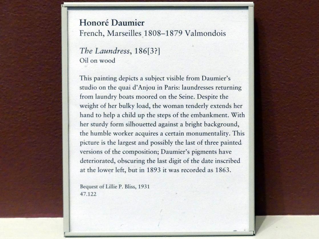 Honoré Daumier (1840–1868), Die Wäscherin, New York, Metropolitan Museum of Art (Met), Saal 802, 1863, Bild 2/2