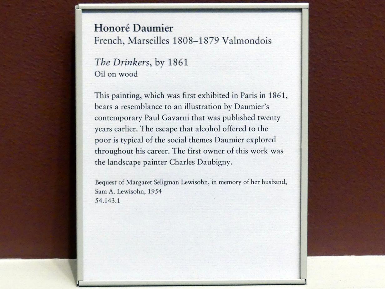 Honoré Daumier (1840–1868), Die Trinker, New York, Metropolitan Museum of Art (Met), Saal 802, vor 1861, Bild 2/2