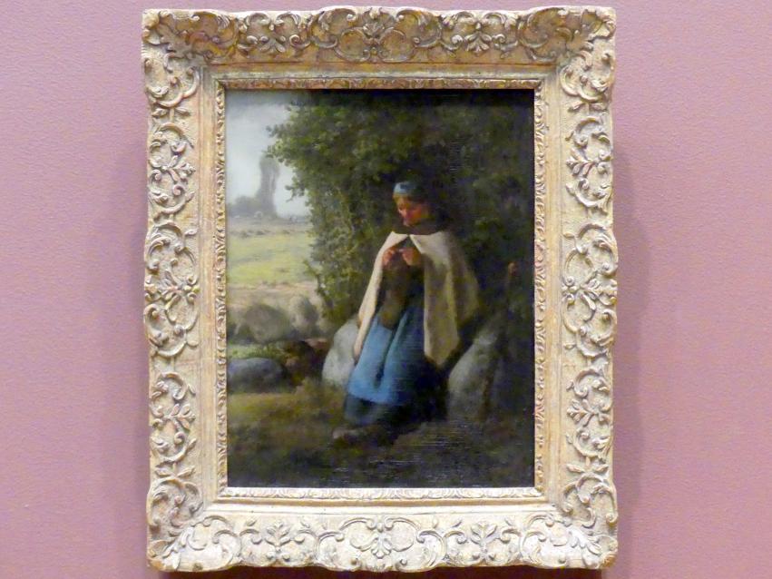 Jean-François Millet: Hirtin auf einem Felsen sitzend, 1856