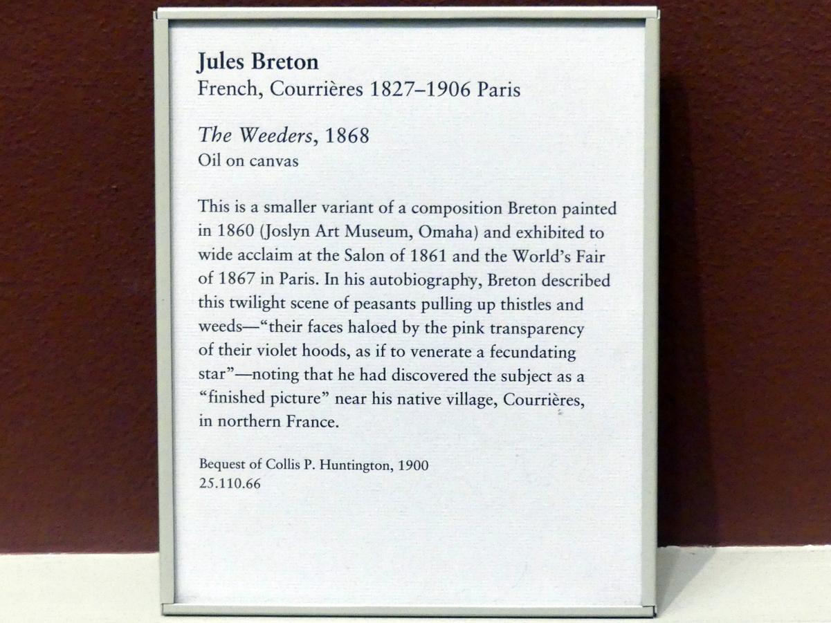 Jules Breton (1860–1868), Die Unkrautstecher, New York, Metropolitan Museum of Art (Met), Saal 802, 1868, Bild 2/2