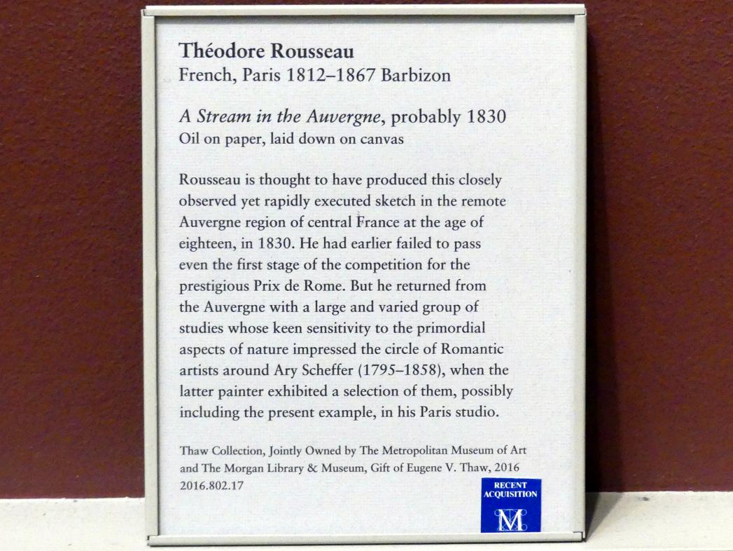 Théodore Rousseau (1827–1862), Fluss in der Auvergne, New York, Metropolitan Museum of Art (Met), Saal 802, um 1830, Bild 2/2